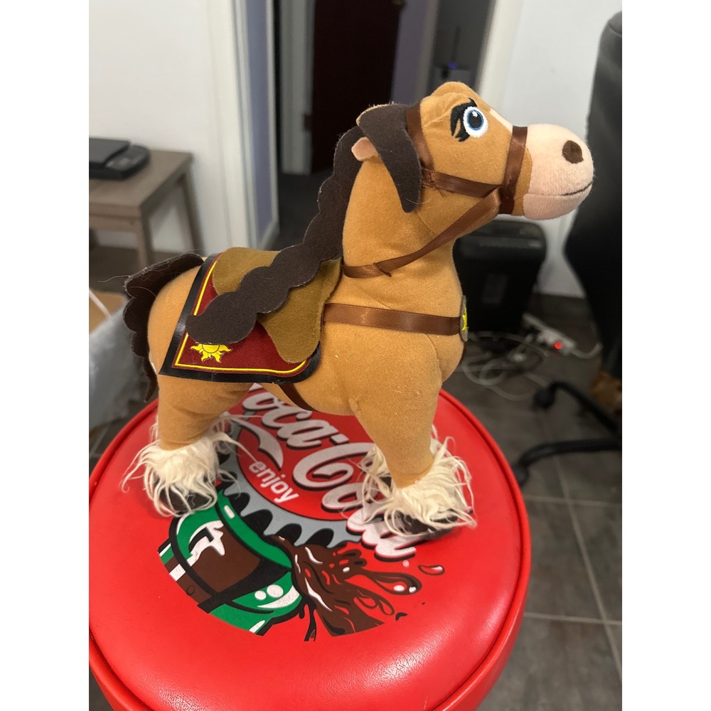 Disney Tangled Maximus Plush Horse Tan Brown Sun Crest Saddle Stuffed Animal